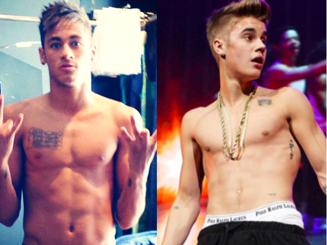 Neymar e Justib Bieber sem camisa! Neymar e Justib Bieber sem camisa!